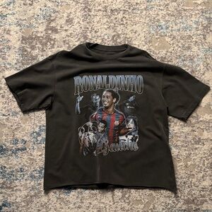 Black Graphic Tee - Ronaldinho Design